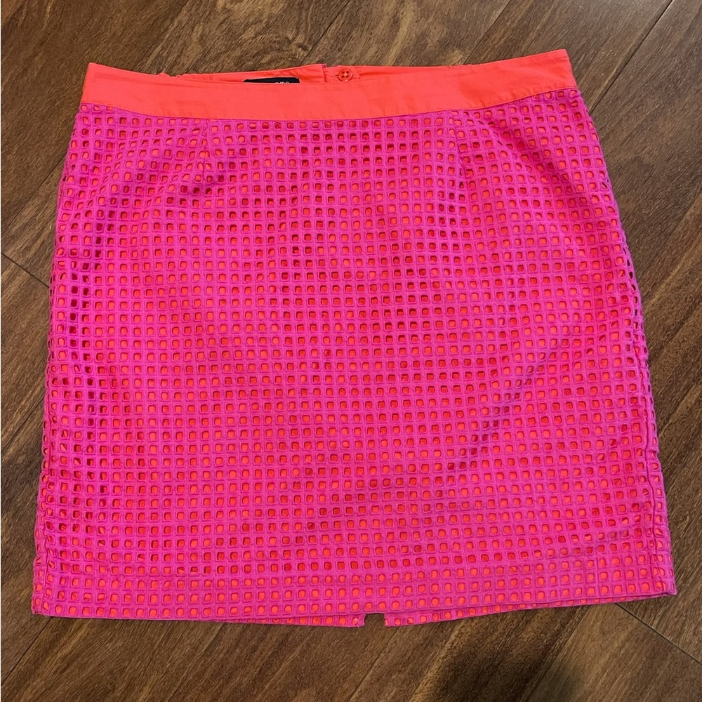 Talbots Pink and Orange Pencil Skirt